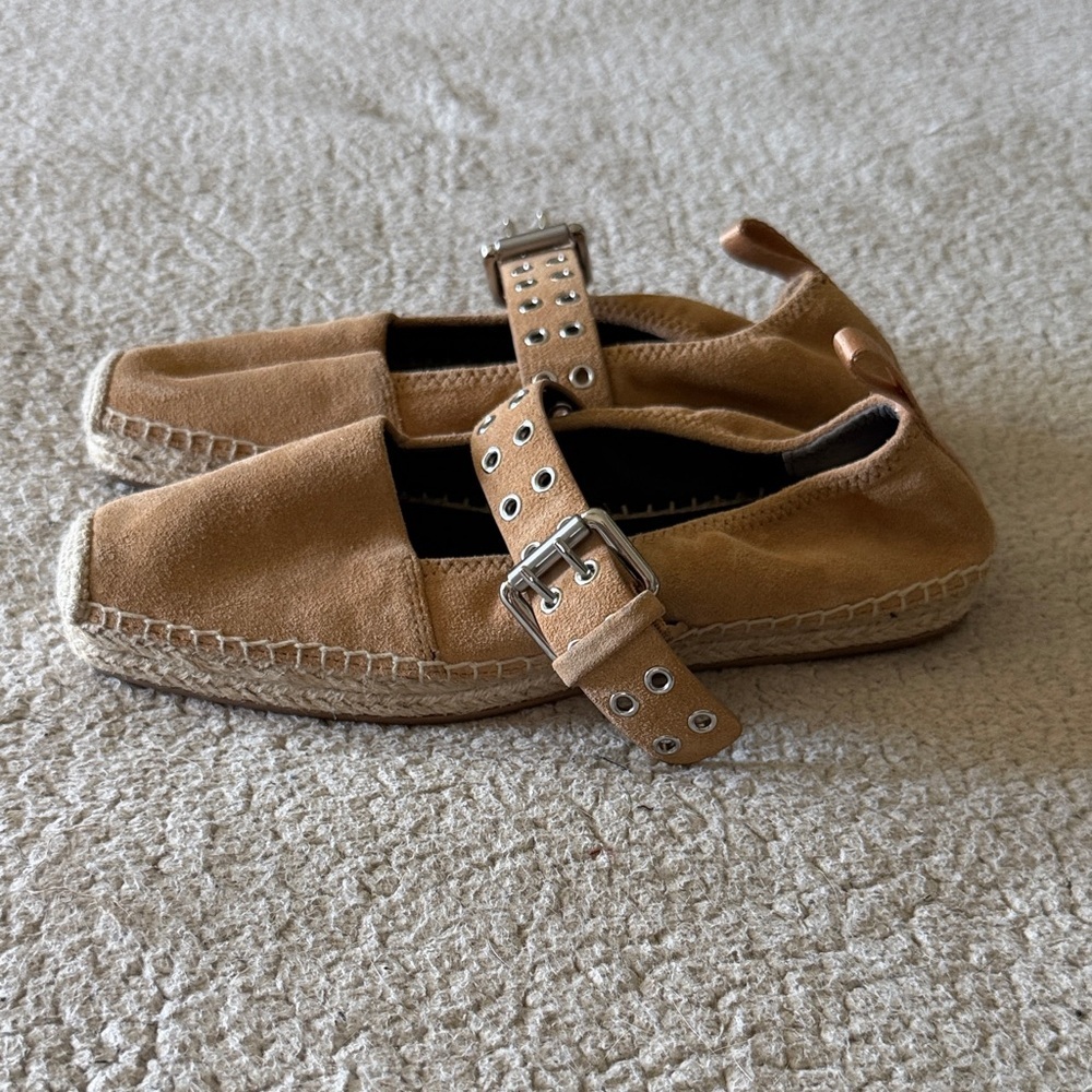 Nearly New $348 Rag & Bone Anteros Oak Brown Suede Espadrilles Size 39/9 - Picture 5 of 7
